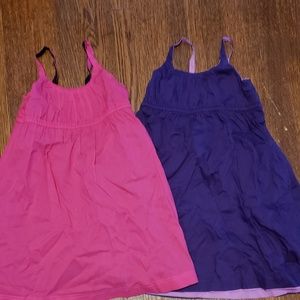 2 Reversible Sundresses Pink/Navy Lilac/Purple 3T